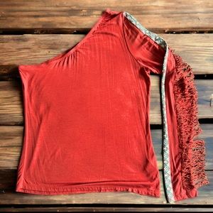 Rock N Roll Denim Fringed Top NWOT!